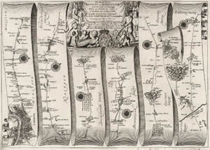 Plate 1 of Britannia showing the road from London to Aberystwyth